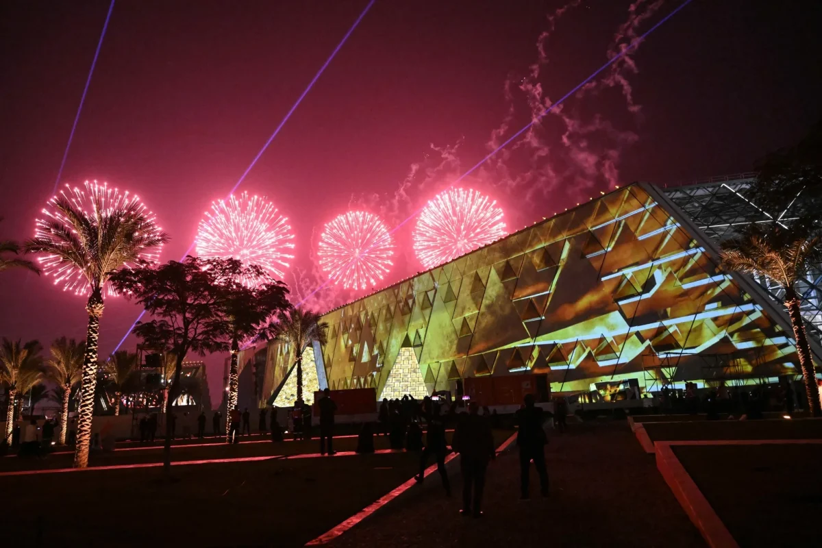 The grand opening of the new Grand Egyptian museum featured a fireworks show. (Photo by
KHALED DESOUKI/Getty Images)