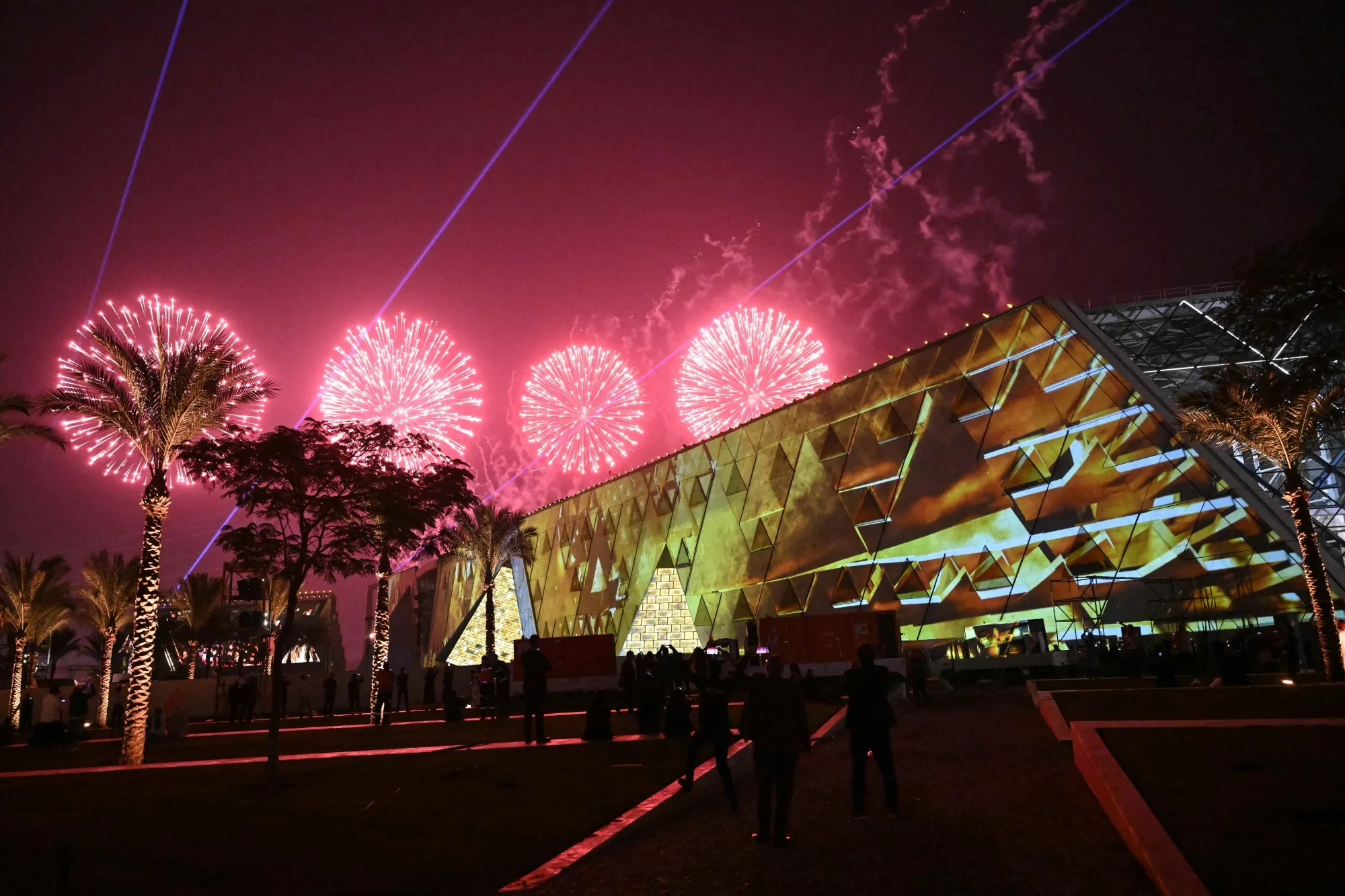 The grand opening of the new Grand Egyptian museum featured a fireworks show. (Photo by
KHALED DESOUKI/Getty Images)