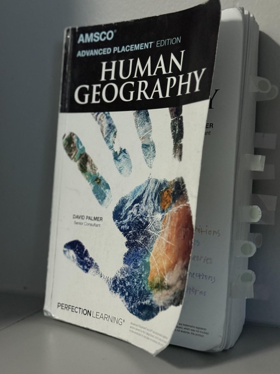  An AP Human Geography textbook.